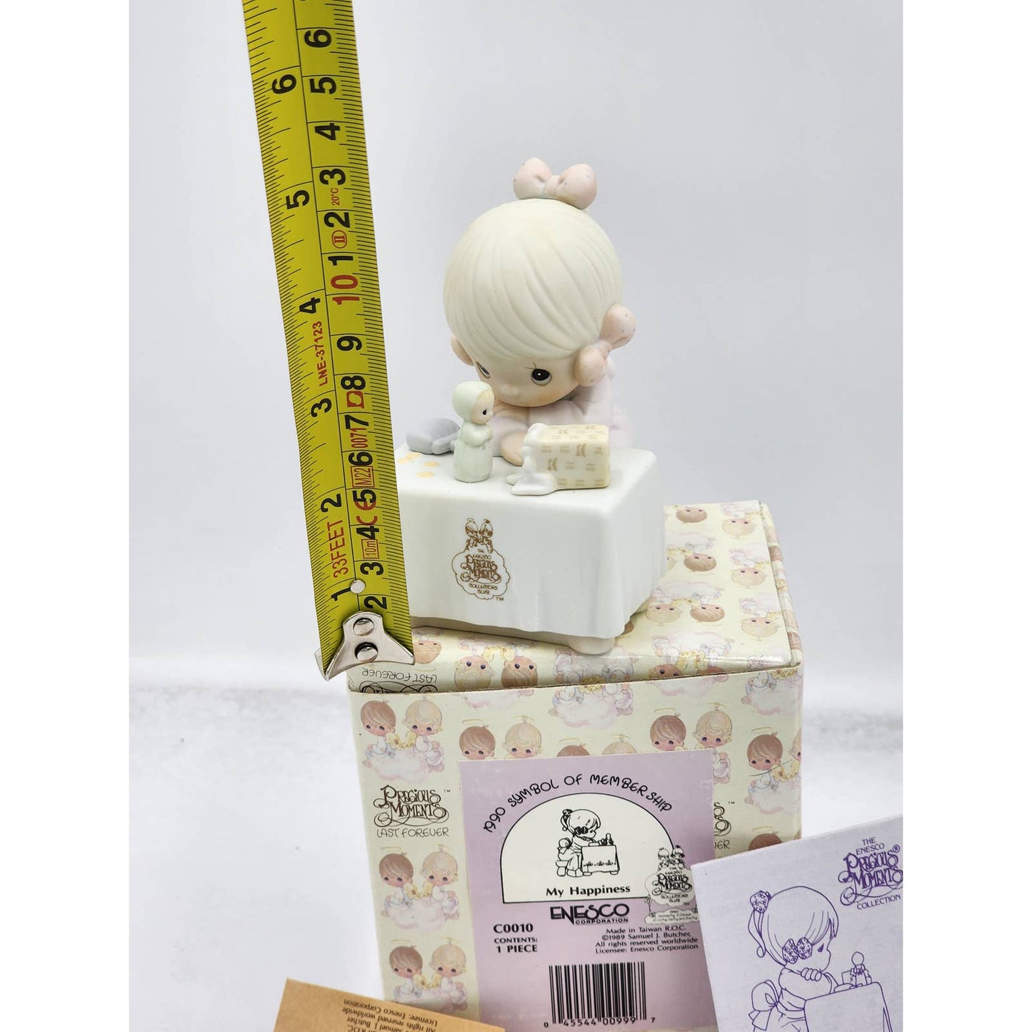 Precious Moments Figurine My Happiness C0010 1990 Symbol Membership Box Tag