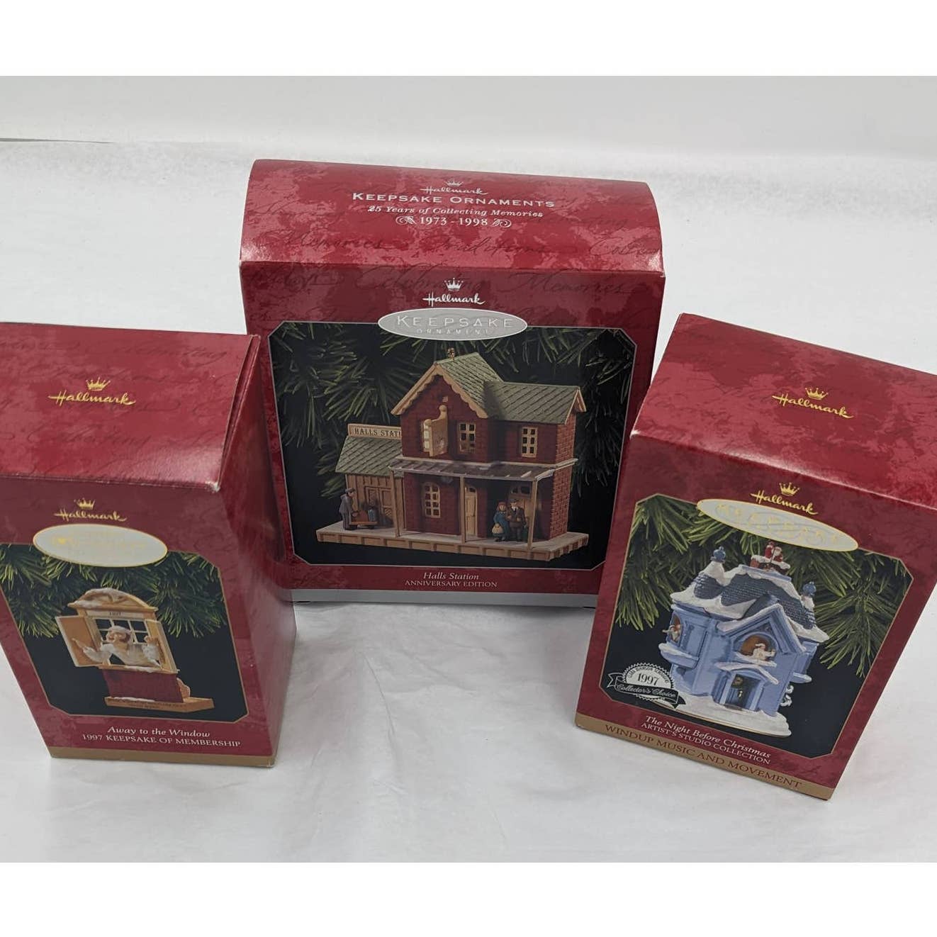 Hallmark Ornaments Vintage Lot Keepsake Victorian Night Before Christmas W/Box