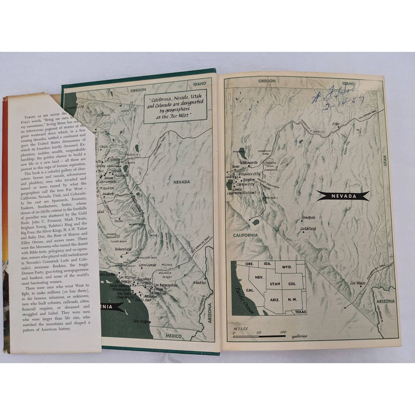 Men To Match My Mountains By Irving Stone Far West 1840-1900 Vintage Book 1956