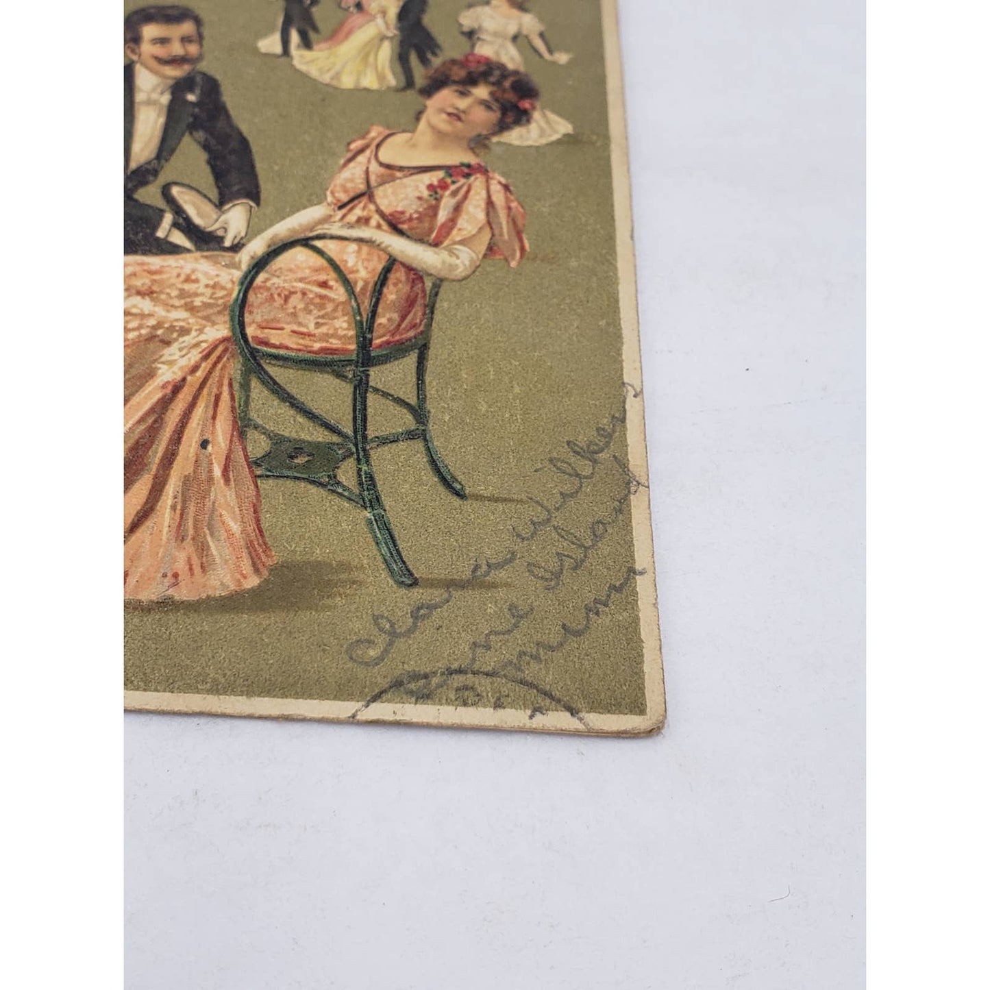 c1900s Dance Card Romantic Antique Postcard