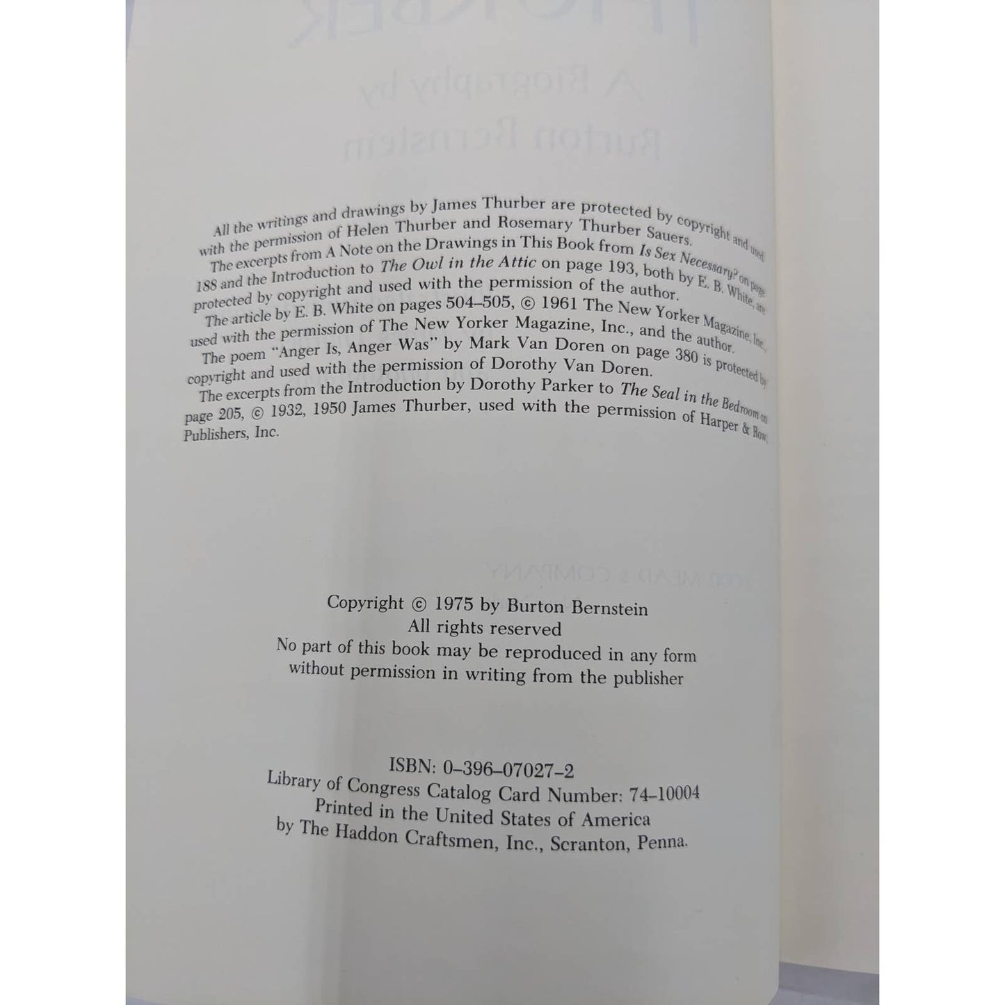 James Thurber Book Lot Biography & Selected Letters Vintage Cartoonist Humorist