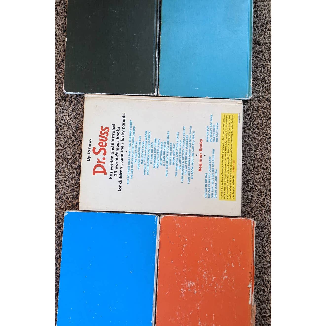 Vintage 1960s Lot 5 Childrens Dr. Seuss Beginner Books Sleep, ABC, Green Eggs