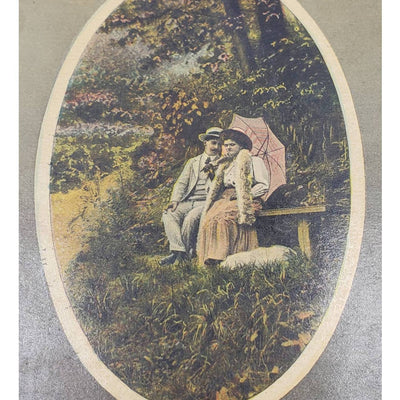 c1910 A Quiet Chat Theochrom Series Are You Angry With Me Antique Postcard