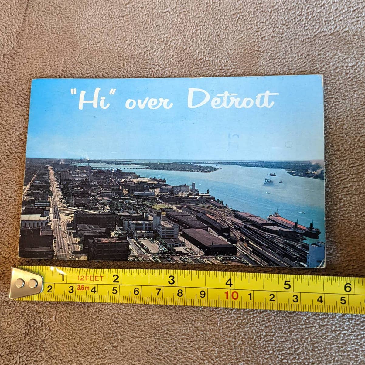 Vintage Detroit Postcard Hi Over Detroit East Jefferson