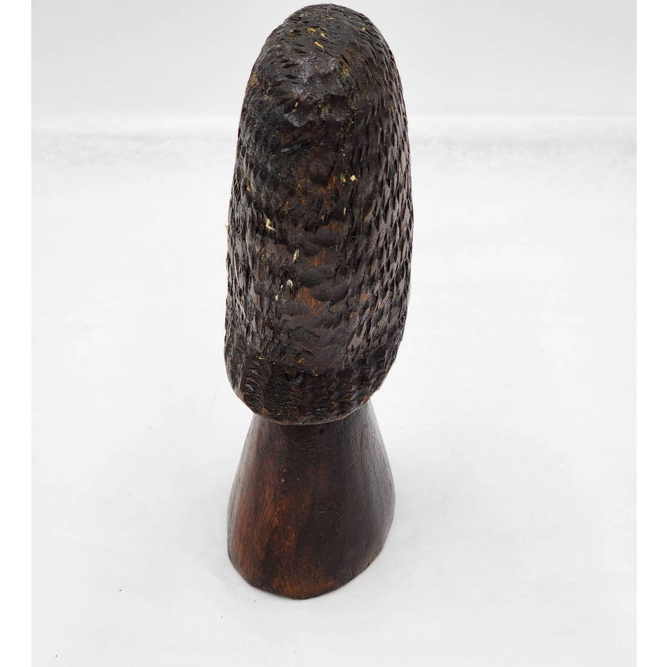 Vintage African Figurine Hand Carved Wooden Sculpture Statue Bust 8" Tall