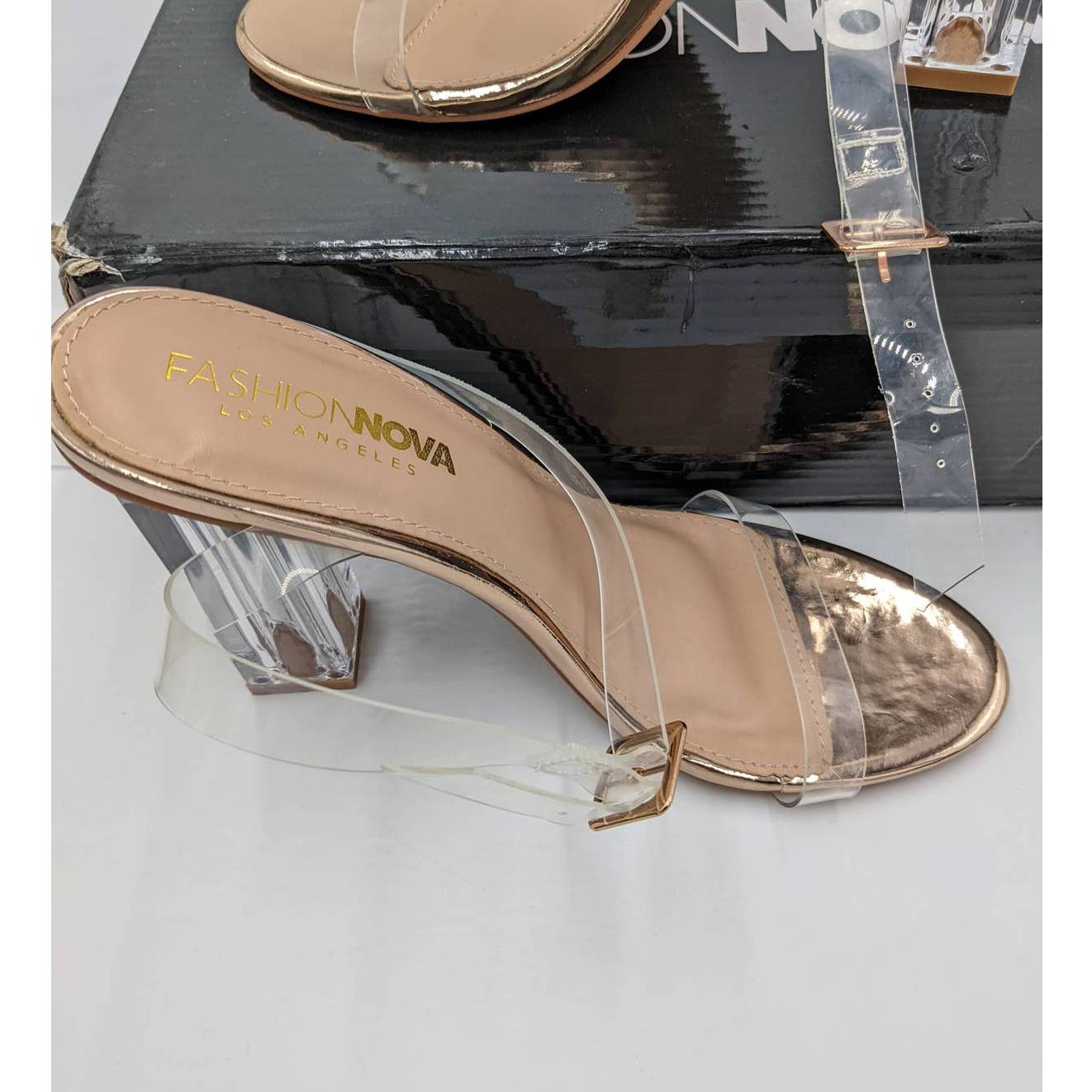 Fashion Nova Open Toe Sandal Maria Transparent Glass Slipper Heel Wome –  Every Need Warehouse
