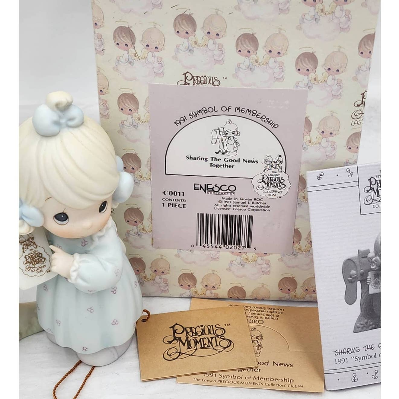 Precious Moments Fan Special 1990 Sharing The Good News Together 1991 Box & Tags
