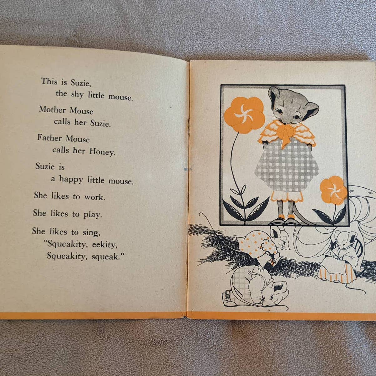 Vintage 1934 Suzie A Shy Little Mouse By Ruth W. Wittner Childrens Bedtime