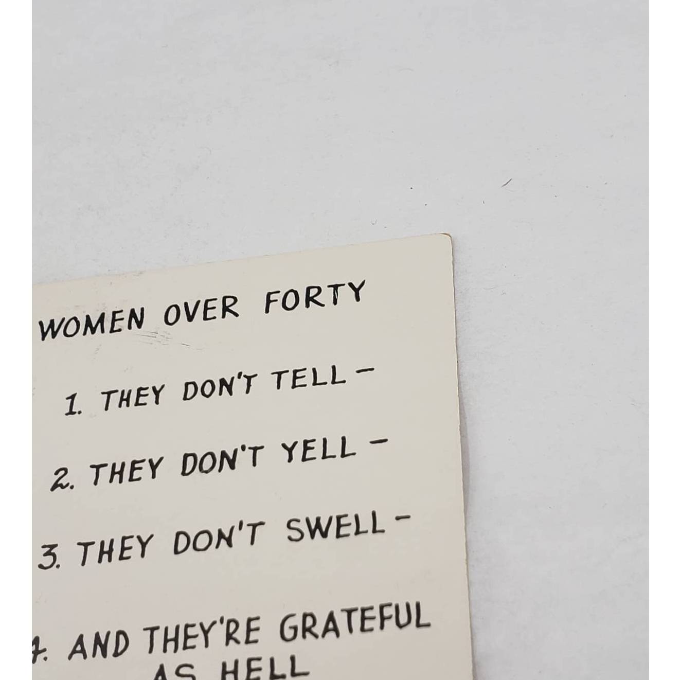 Cooper Photo Humor Laff Card 4 Reasons I Like Women Over 40 Vintage Postcard