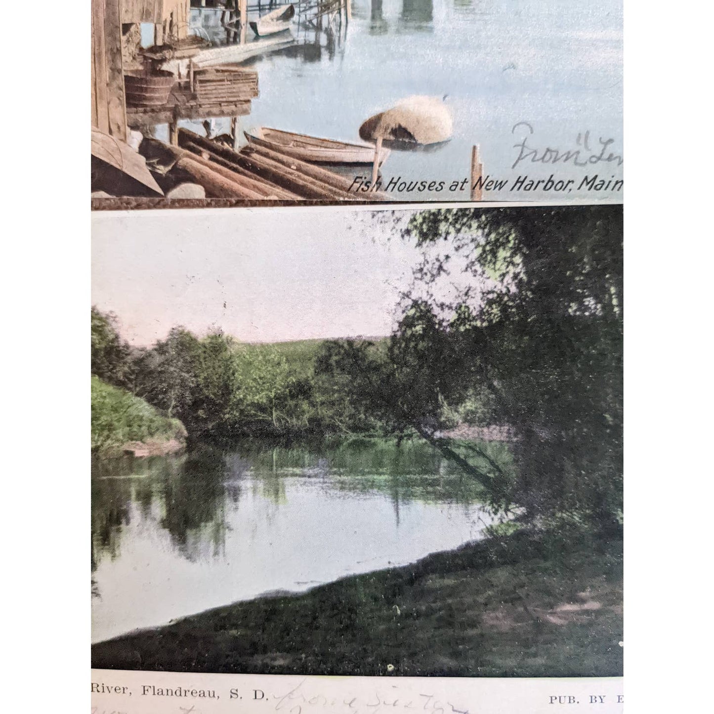 C1908 Antique Postcard Big Sioux River SD Princess Victoria Bitter Root River MT