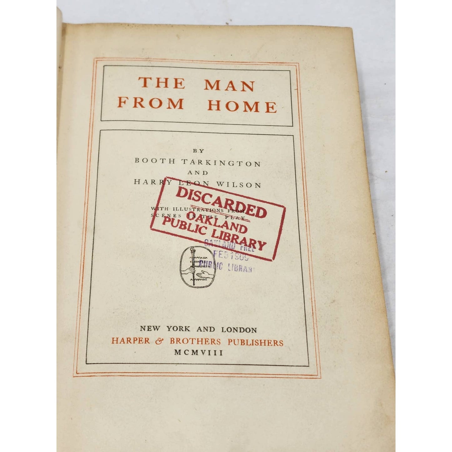 The Man From Home By Booth Tarkington Henry Leon Wilson Play Antiquarian 1908