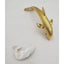 Vintage Large Dolphin Gold Jumping Sapphire Eyes Rhinestone Brooch and Whale Pin