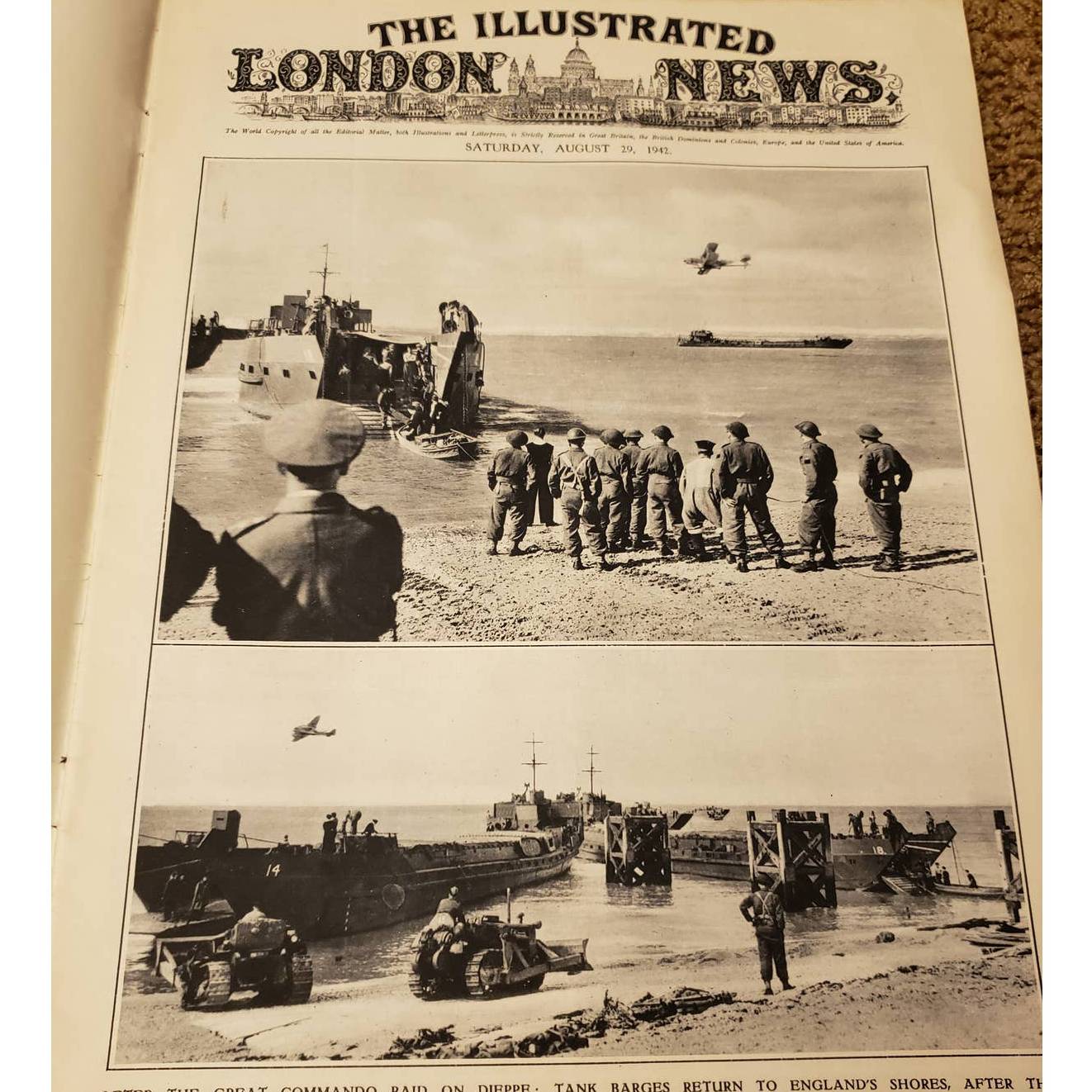 Illustrated London News Aug 29 1942 Raid Dieppe Daimler ad Focke-Wulf Churchill