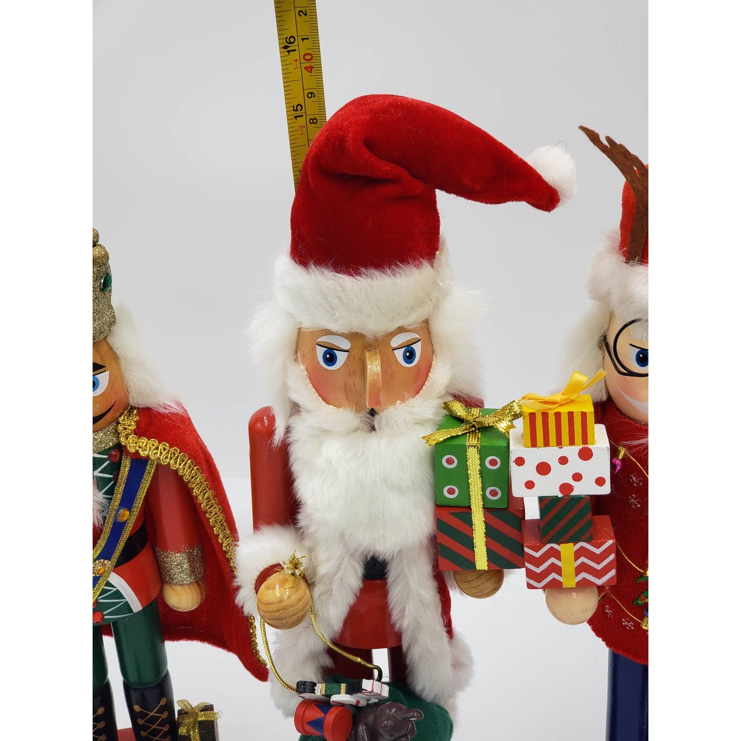 Nutcracker 14" Lot Set of 3 Ugly Christmas Sweater, Days Until Christmas, Santa