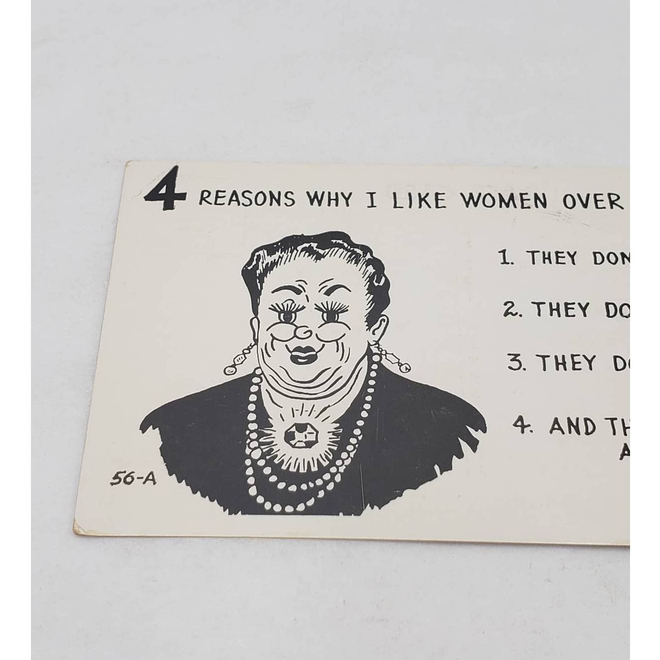 Cooper Photo Humor Laff Card 4 Reasons I Like Women Over 40 Vintage Postcard