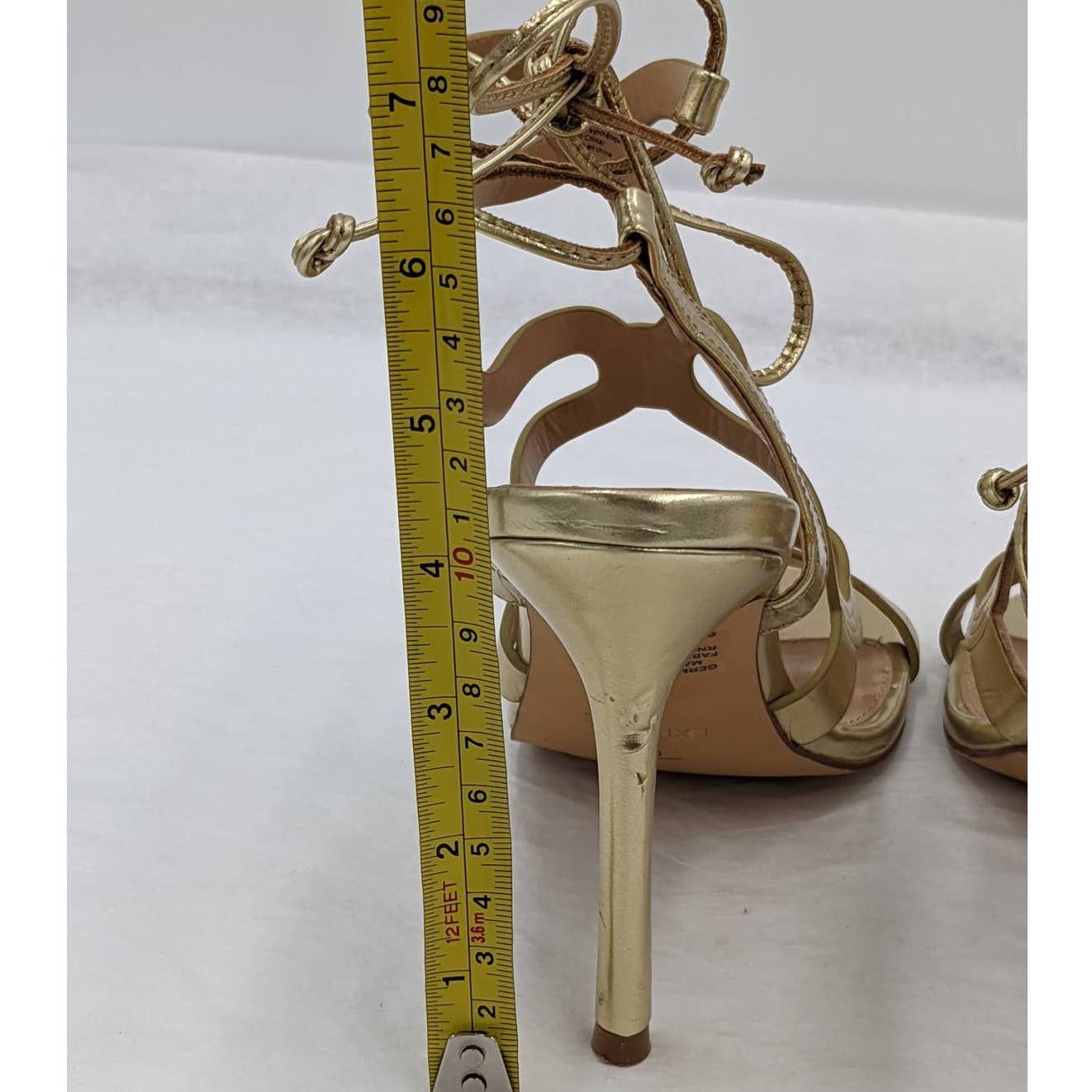 Express Womens Gold Open Toe High Heels Size 8