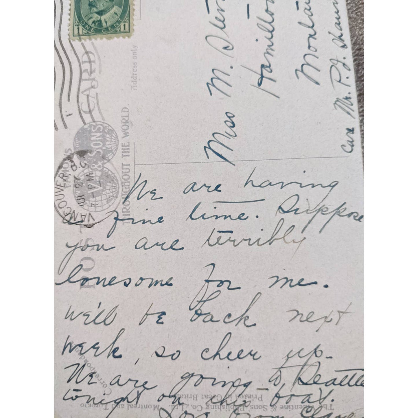 C1908 Antique Postcard Big Sioux River SD Princess Victoria Bitter Root River MT