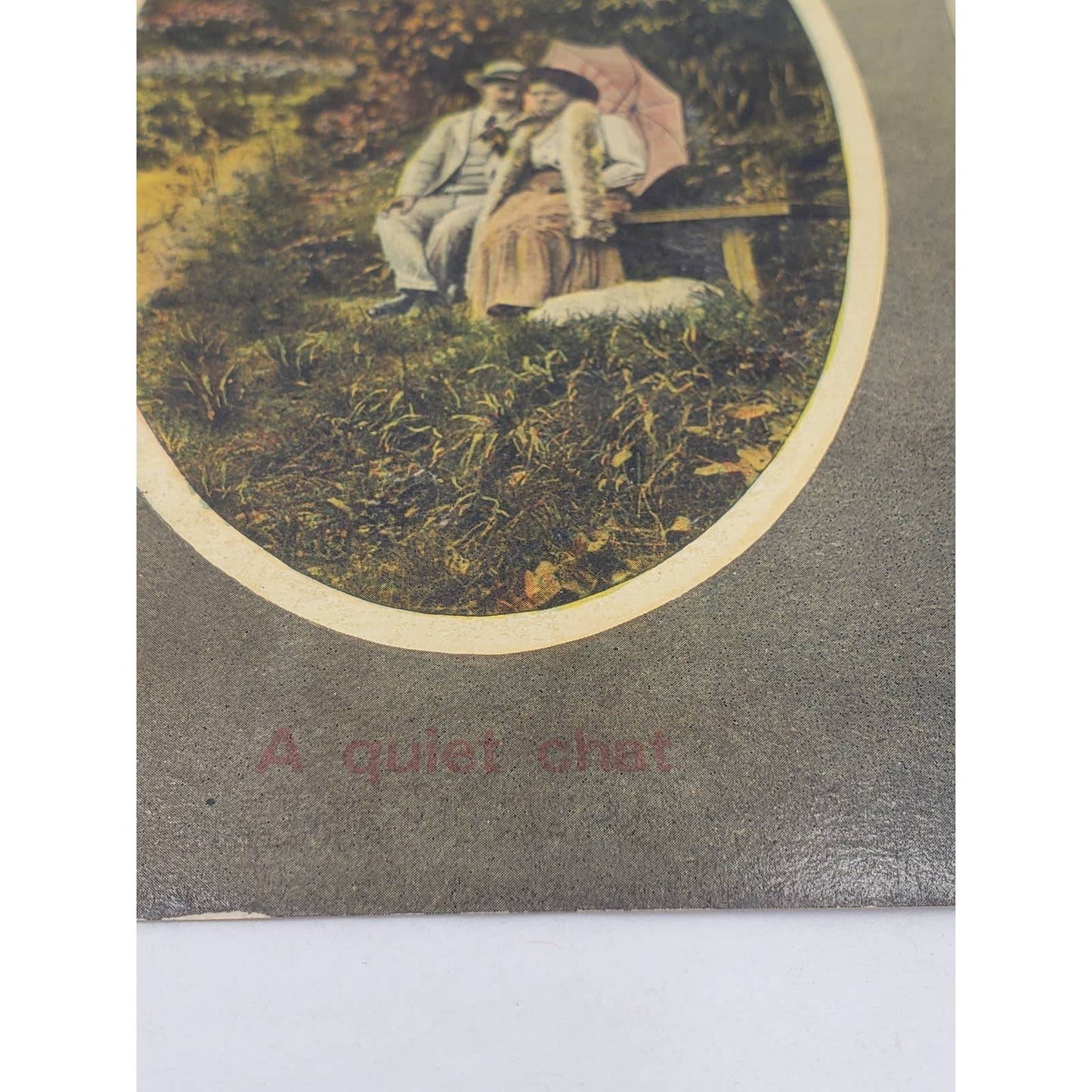 c1910 A Quiet Chat Theochrom Series Are You Angry With Me Antique Postcard