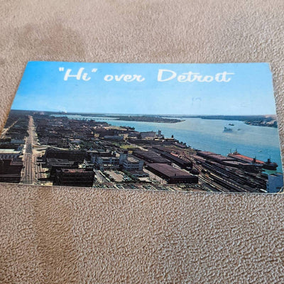 Vintage Detroit Postcard Hi Over Detroit East Jefferson