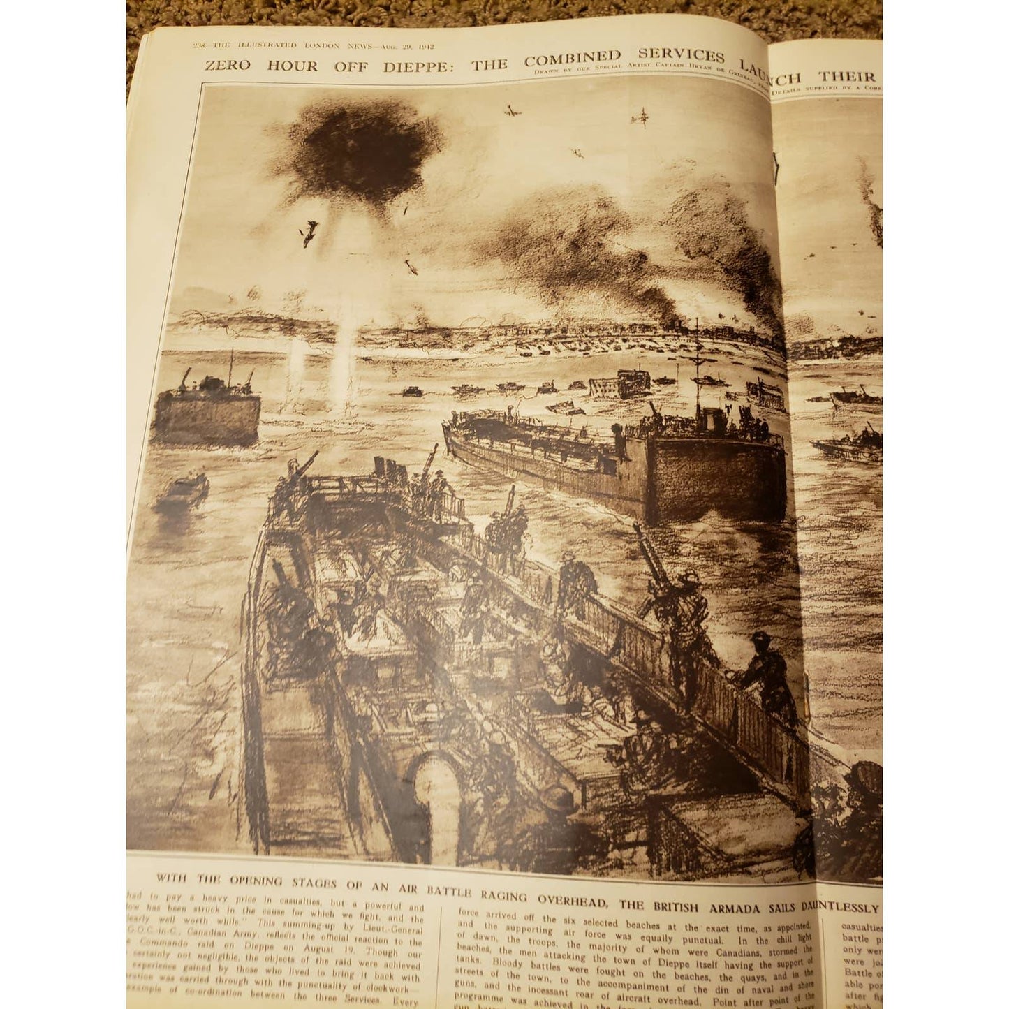 Illustrated London News Aug 29 1942 Raid Dieppe Daimler ad Focke-Wulf Churchill