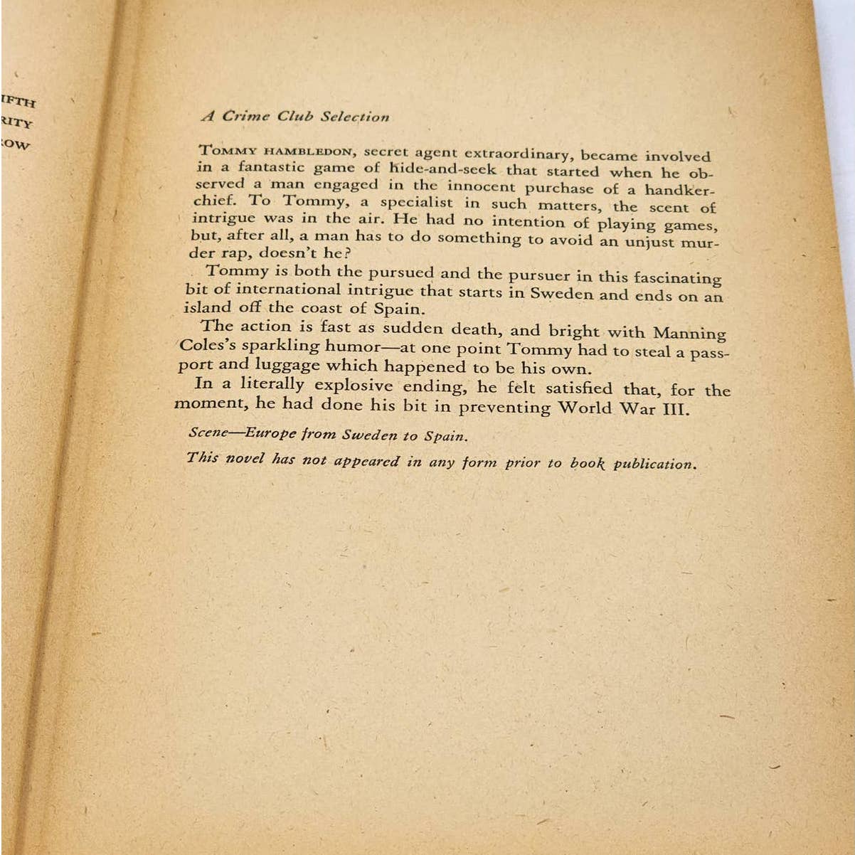Let The Tiger Die By Manning Coles Crime Club Selection First Edition 1947