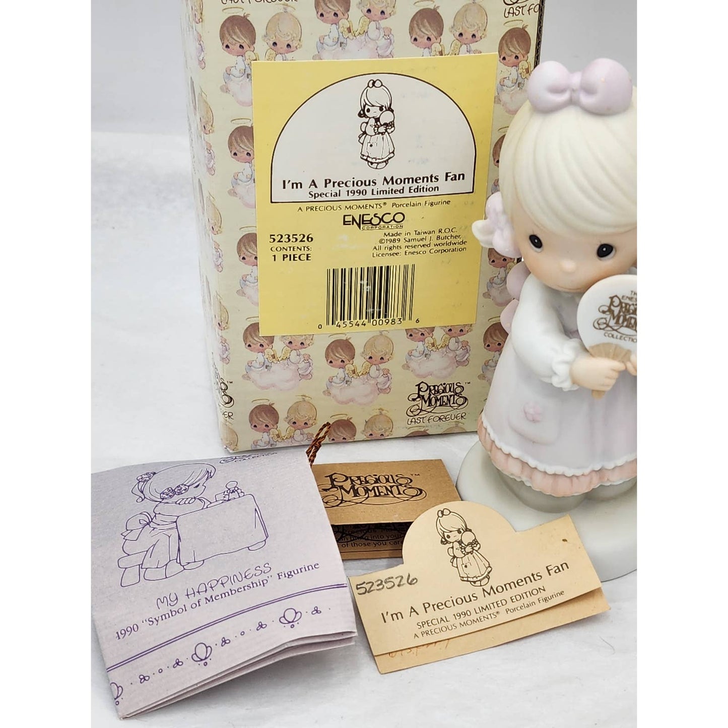 Precious Moments Fan Special 1990 Sharing The Good News Together 1991 Box & Tags
