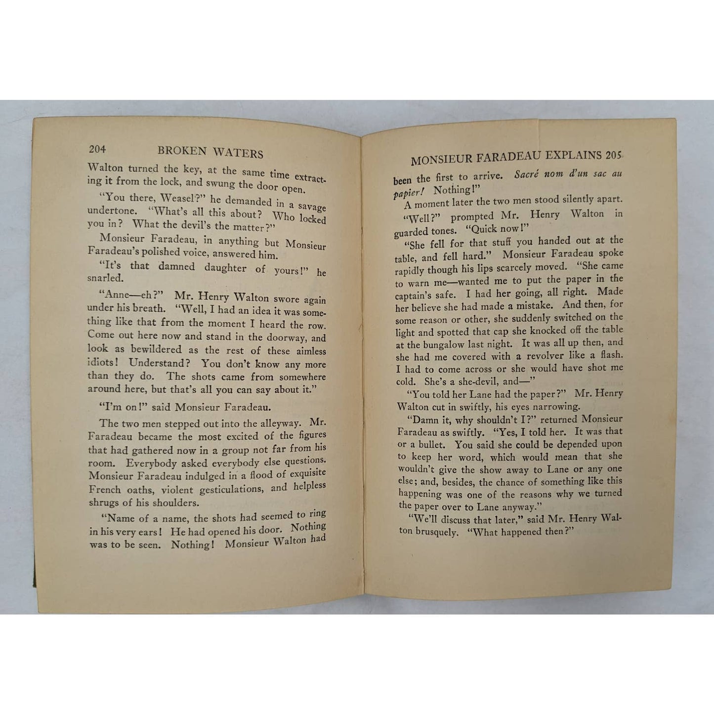 Broken Waters By Frank L. Packard Antiquarian Vintage Novel First Edition 1925