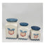 Canister w/Lids Set of 3 Marketplace Apples and Gingham Portugal 9" Tallest