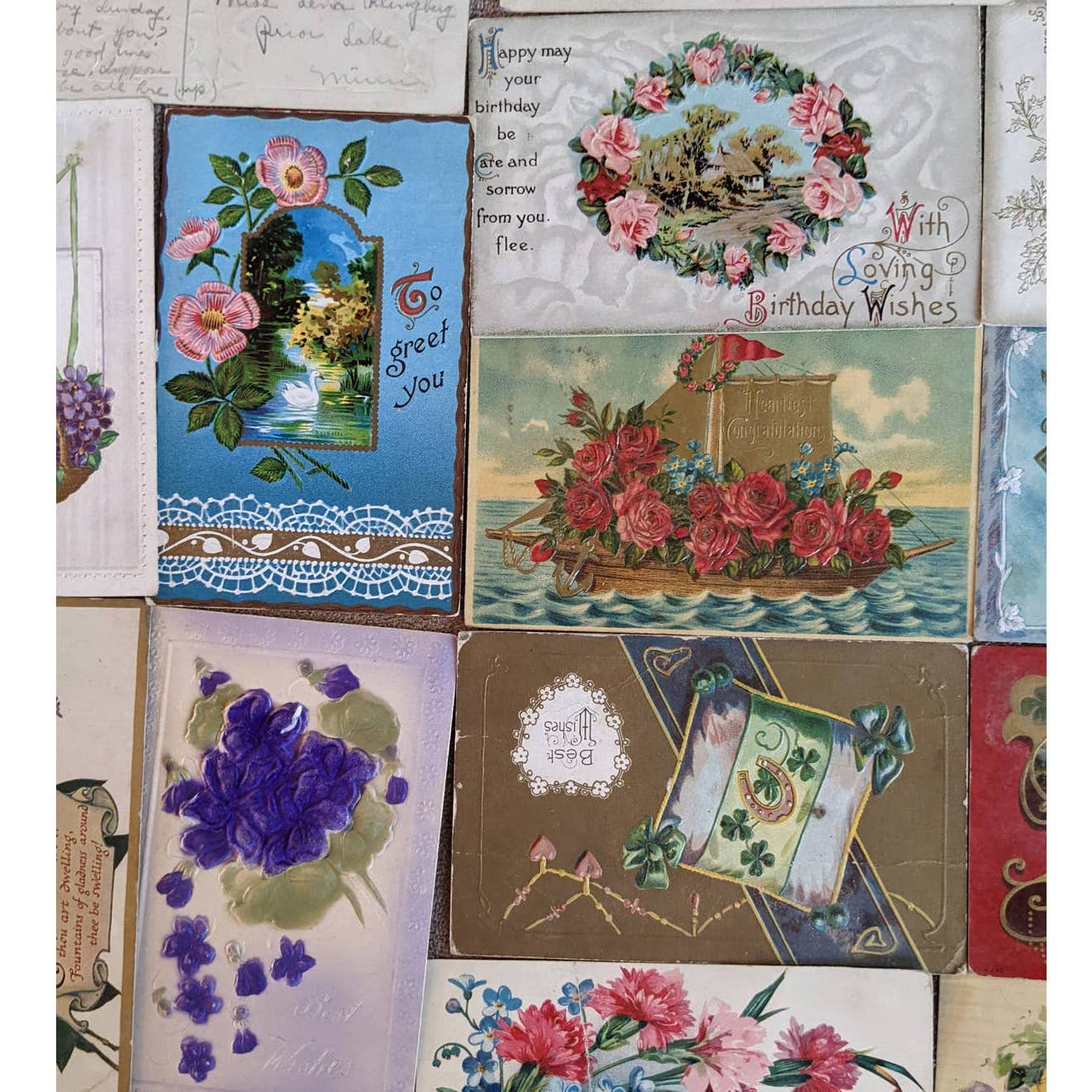 C1902-1912 Antique Postcard Lot 20+ Happy Birthday Greetings Best Wishes